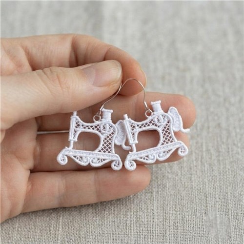 Sewing Machine Earrings Lace
