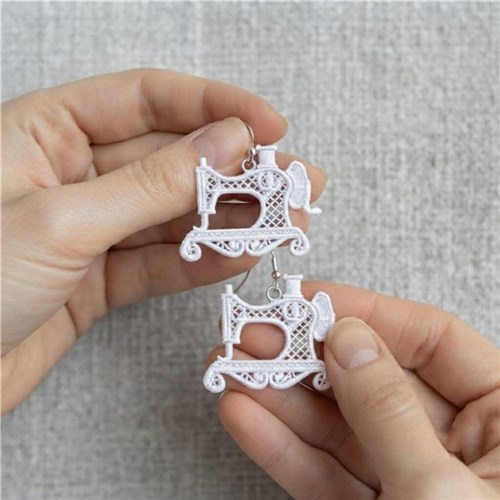 Sewing Machine Earrings Lace