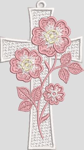 Floral Cross Car Decor