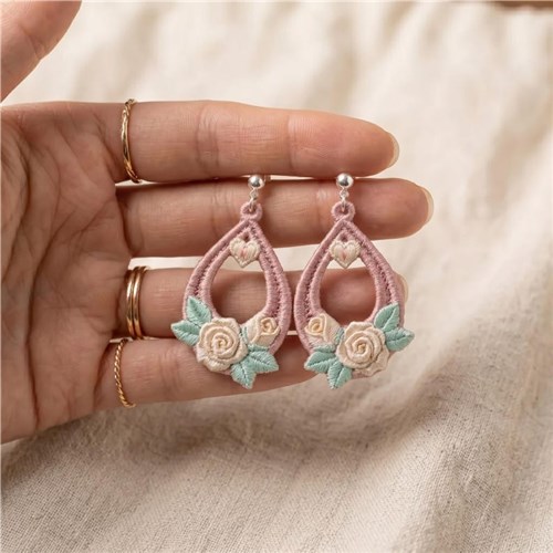 Rose Teardrop Earrings