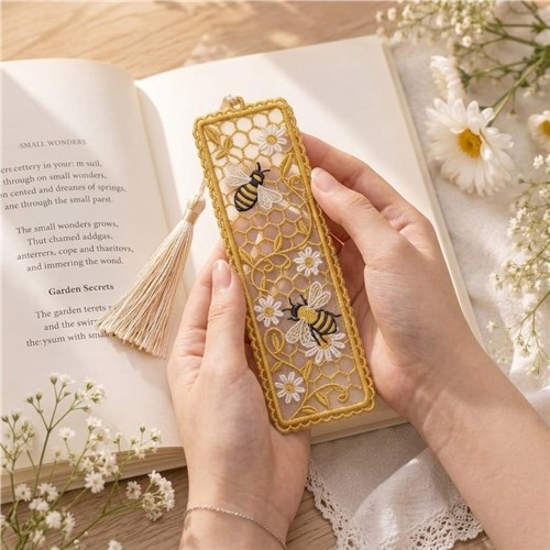 Bee Bookmark Floral