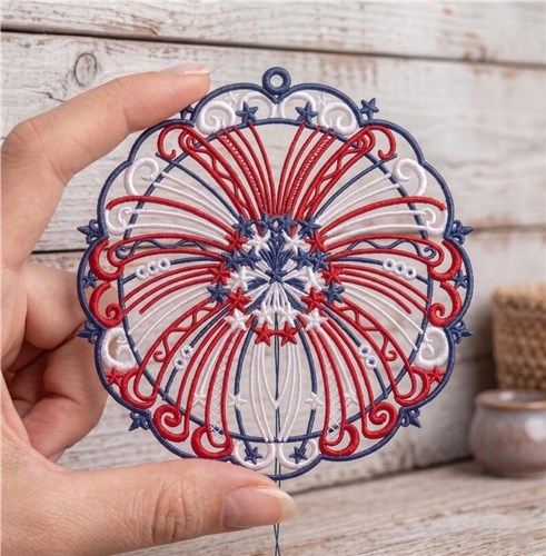 Starburst Lace Decoration Patriotic