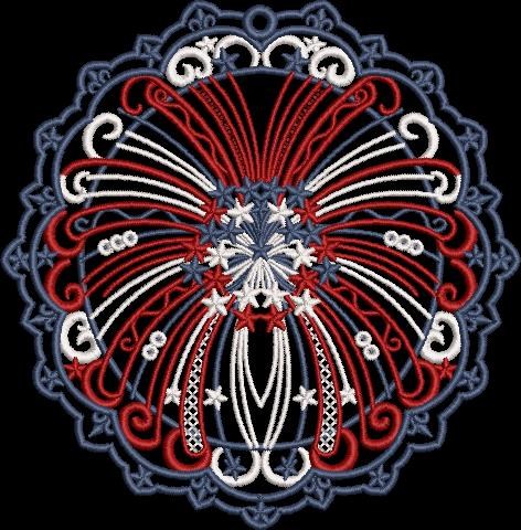 Starburst Lace Decoration Patriotic