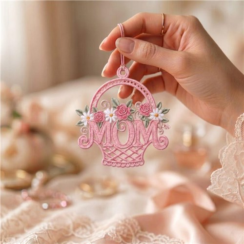 Floral Basket Mom Ornament
