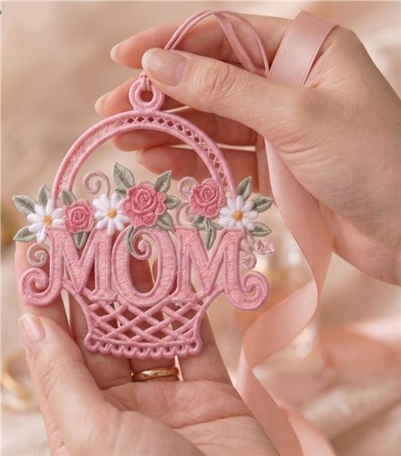 Floral Basket Mom Ornament