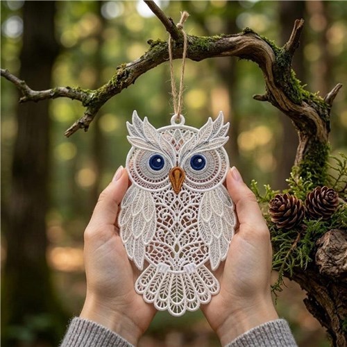 Owl Lace Ornament