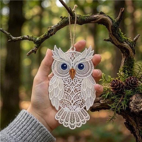 Owl Lace Ornament