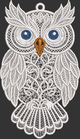 Owl Lace Ornament