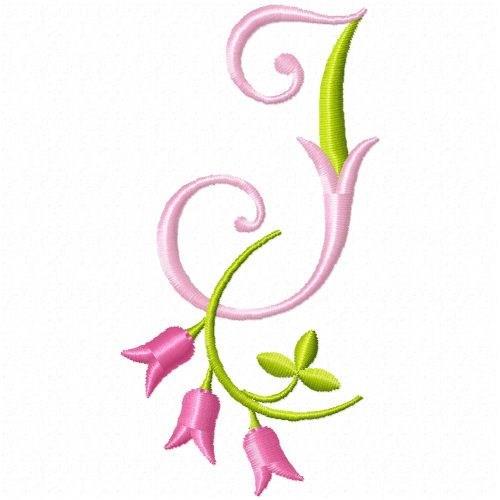 Monogram Pink Bloom N Embroidery Design