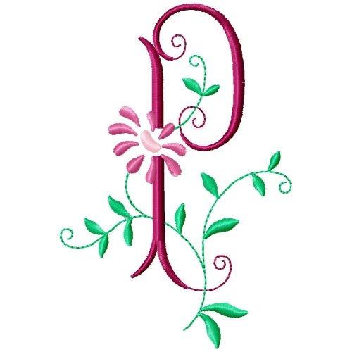 P and S 5 Two-letter Monogram Machine Embroidery Design in 5 Sizes