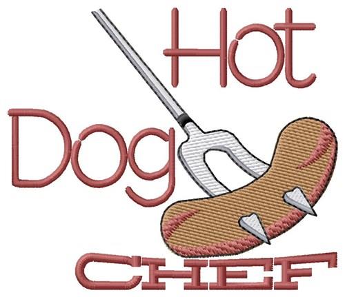 Hot Dog Chef Embroidery Design