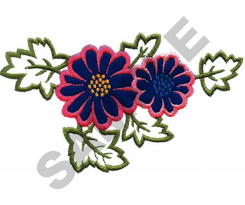 Floral Applique Machine Embroidery Design