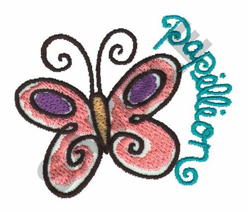 Embroidered Butterfly Applique Turquoise Black