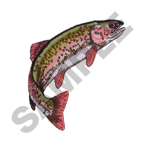 Mini Fish Machine Embroidery Design Realistic Trout Fishing Fish