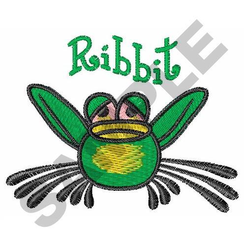 FROG RIBBIT Embroidery Design