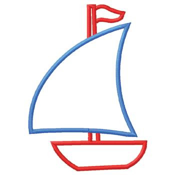 Machine Embroidery Design Sailboat Embroidery Design Sailing Boat Outline Sailing Embroidery Design Outline Embroidery Nautical Pattern