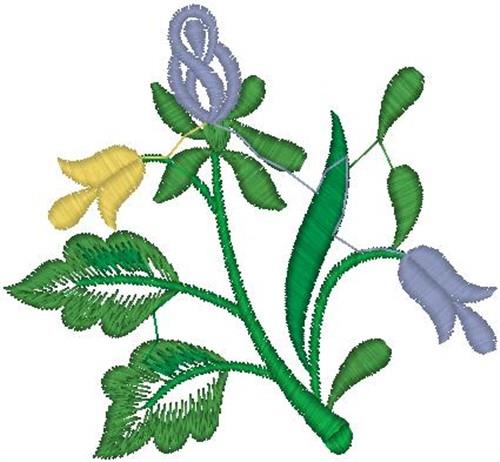 Flower Stems Embroidery Design