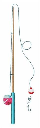 Fishing pole sketch fill with fish machine embroidery design file