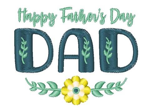 Happy Father's Day Embroidery Design Father's Day 