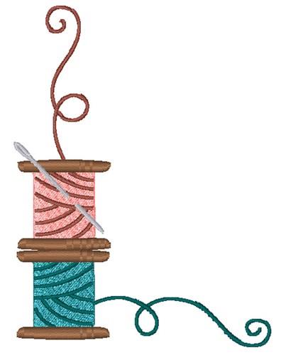 Sewing Thread Corner Embroidery Design