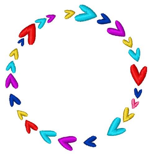 Heart Wreath Machine Embroidery Design 