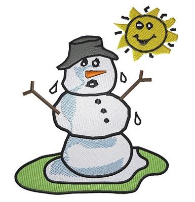 Melting Snowman Embroidery Design 