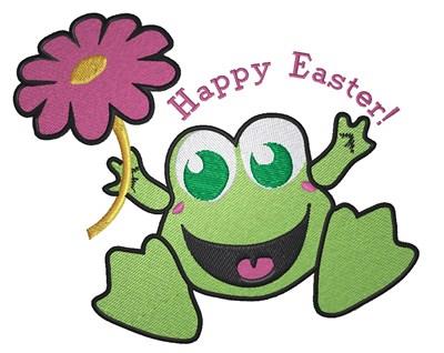 Happy Easter Frog! Embroidery Design