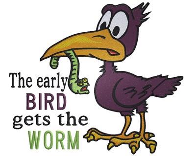early bird gets the worm clipart cartoon