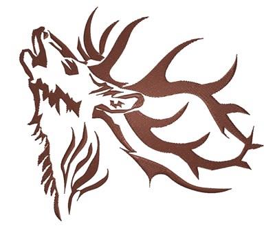 Elk Antlers Tattoo Embroidery Design