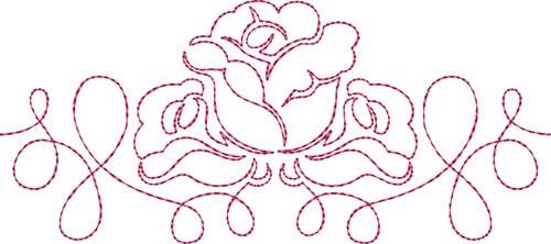 Free Hand Embroidery Pattern: Rose with Buds –