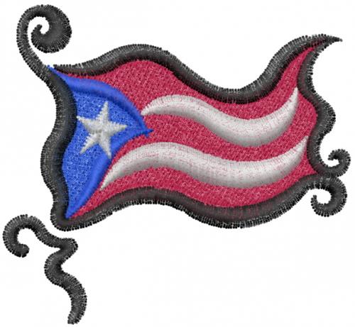 Puerto Rico Flag Embroidery Design Machine Embroidery Design 