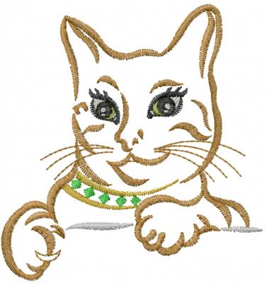 Pretty Cat Embroidery Design