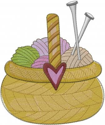 KNITTING BASKET Embroidery Design