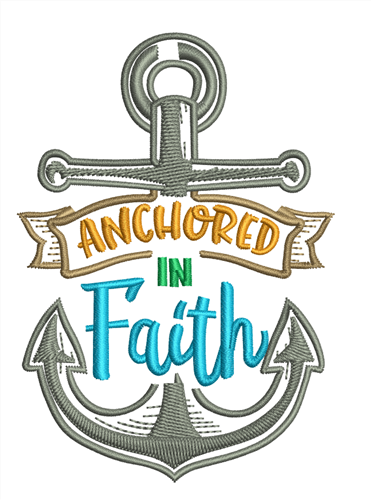 Anchored In Faith Embroidery Design
