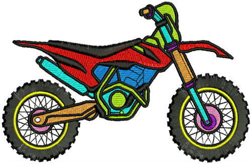 Embroidery Design Motocross 3 Sizes Enduro Machine 