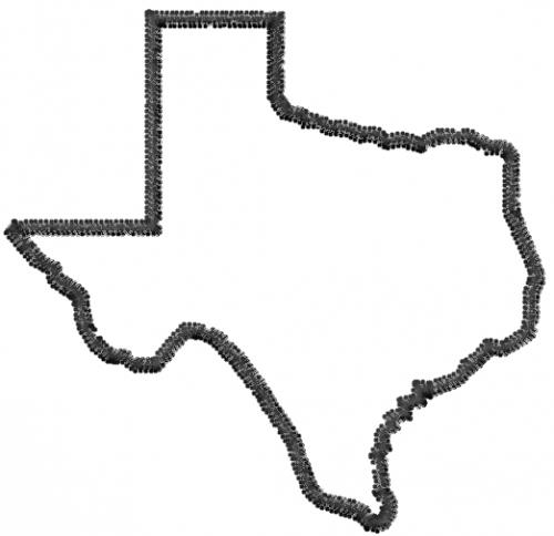 Outline Of Texas Embroidery Design