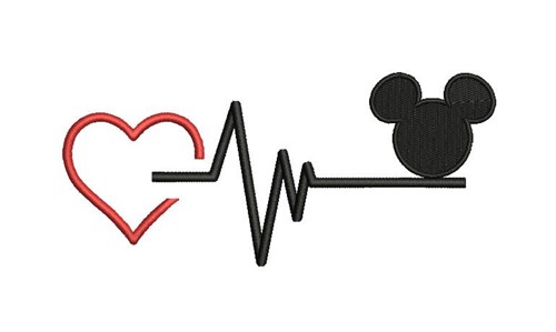 Mickey Heartbeat Mouse disney Embroidery Machine Designs Love Heart Instant Digital Download Pes File