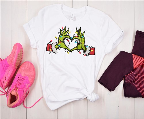 Christmas Lights Grinch Heart