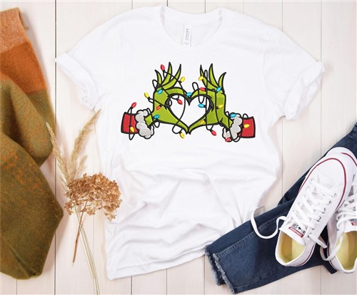 Christmas Lights Grinch Heart