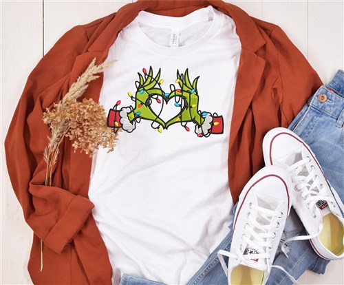 Christmas Lights Grinch Heart