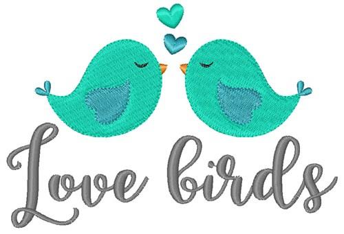 teal love birds clipart