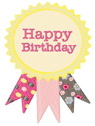 Happy Birthday Ribbon Embroidery Design