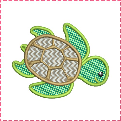 Learn to Embroider Kit - 8 Stitches Green Sea Turtle
