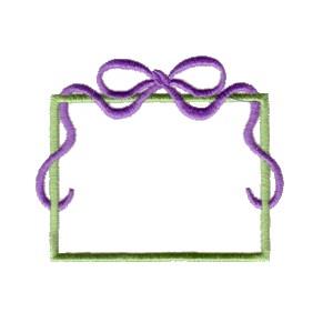 Label and frame - rectangular with a bow Label and frame - rectangular with a bow