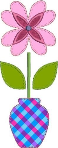 Flower & Vase Raw Edge Applique