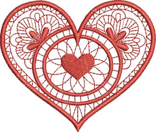 Embroidery design- Heart applique decorated with crosses by Embrighter