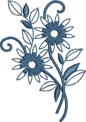 One Color Flower Embroidery Design | EmbroideryDesigns.com