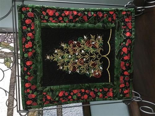 Twinkling Lights Christmas Tree Quilt Block
