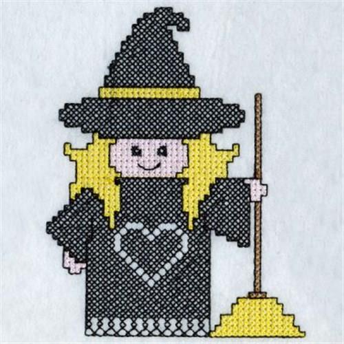 Cross Stitch Witch Embroidery Design