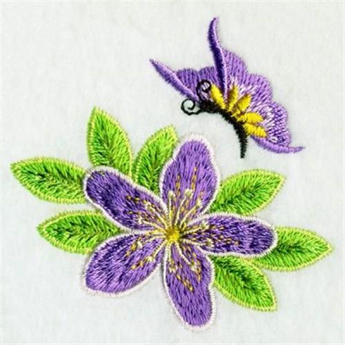 Purple Lily Embroidery Design